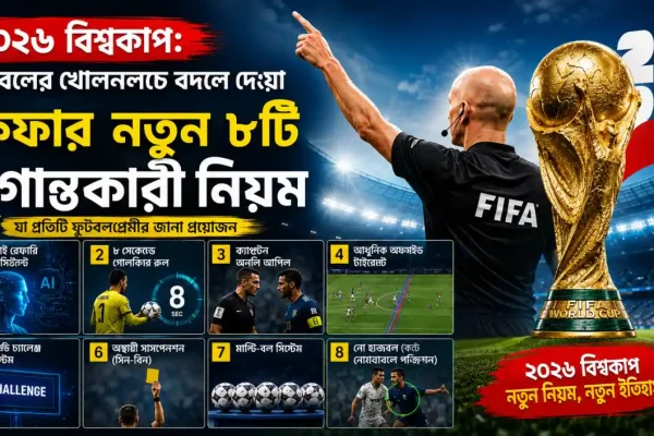 ২০২৬ বিশ্বকাপ: ফুটবলের খোলনলচে বদলে দেওয়া ফিফার নতুন ৮টি যুগান্তকারী নিয়ম, যা প্রতিটি ফুটবলপ্রেমীর জানা প্রয়োজন